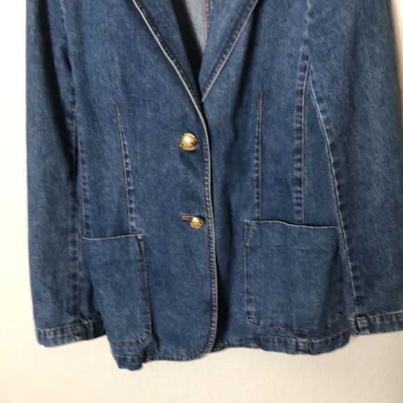 Lauren Jean Co by Ralph Lauren Jean Jacket cool buttons (one missing) Size M - Picture 2 of 10